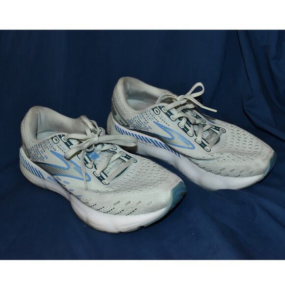 Brooks Women's 8.5 Glycerin GTS 20 Running Sneakers Shoes Trainers Blue White - Picture 1 of 7